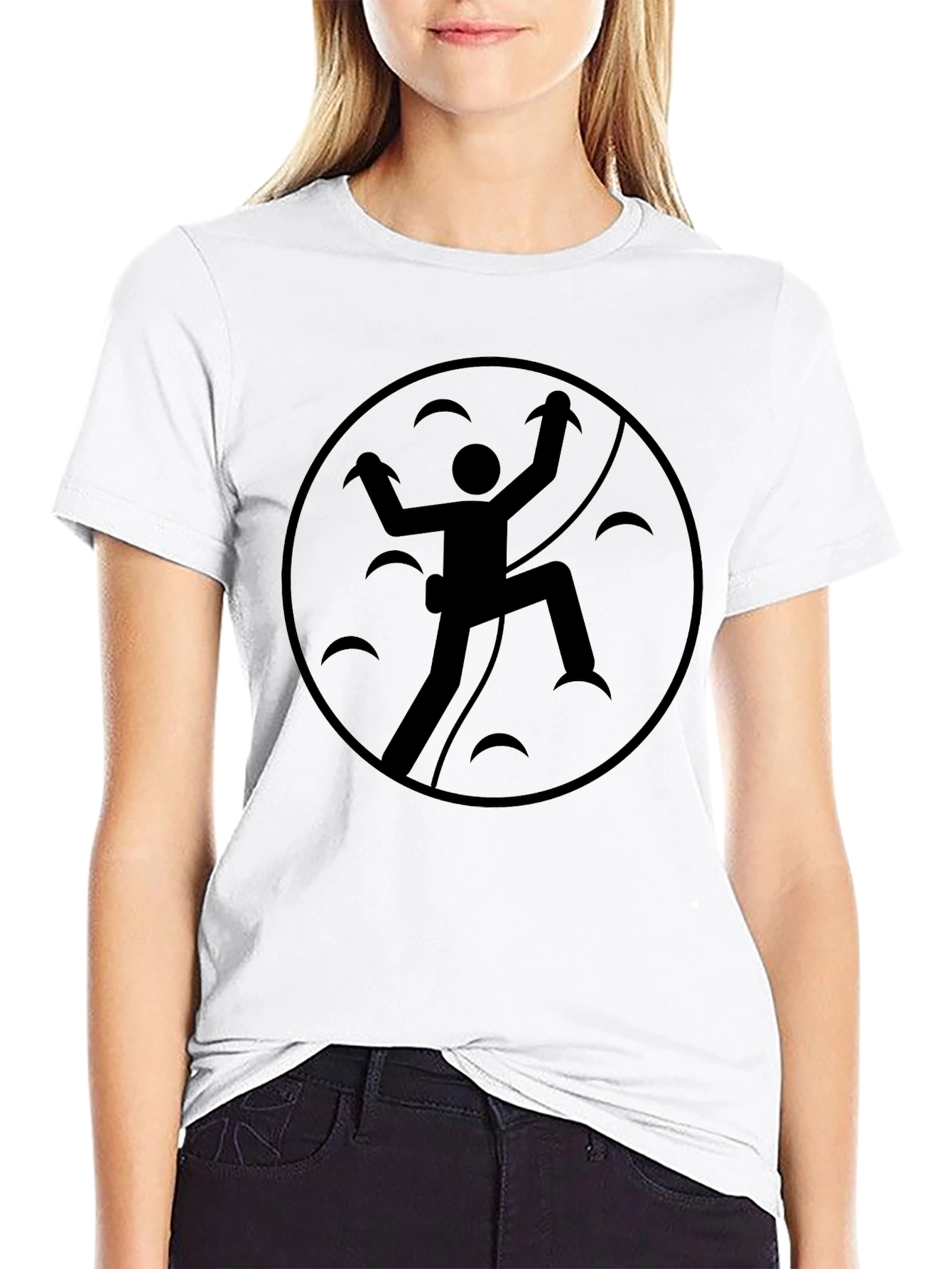 Rock Climbing Graphic Tee - Black Cotton T-Shirt