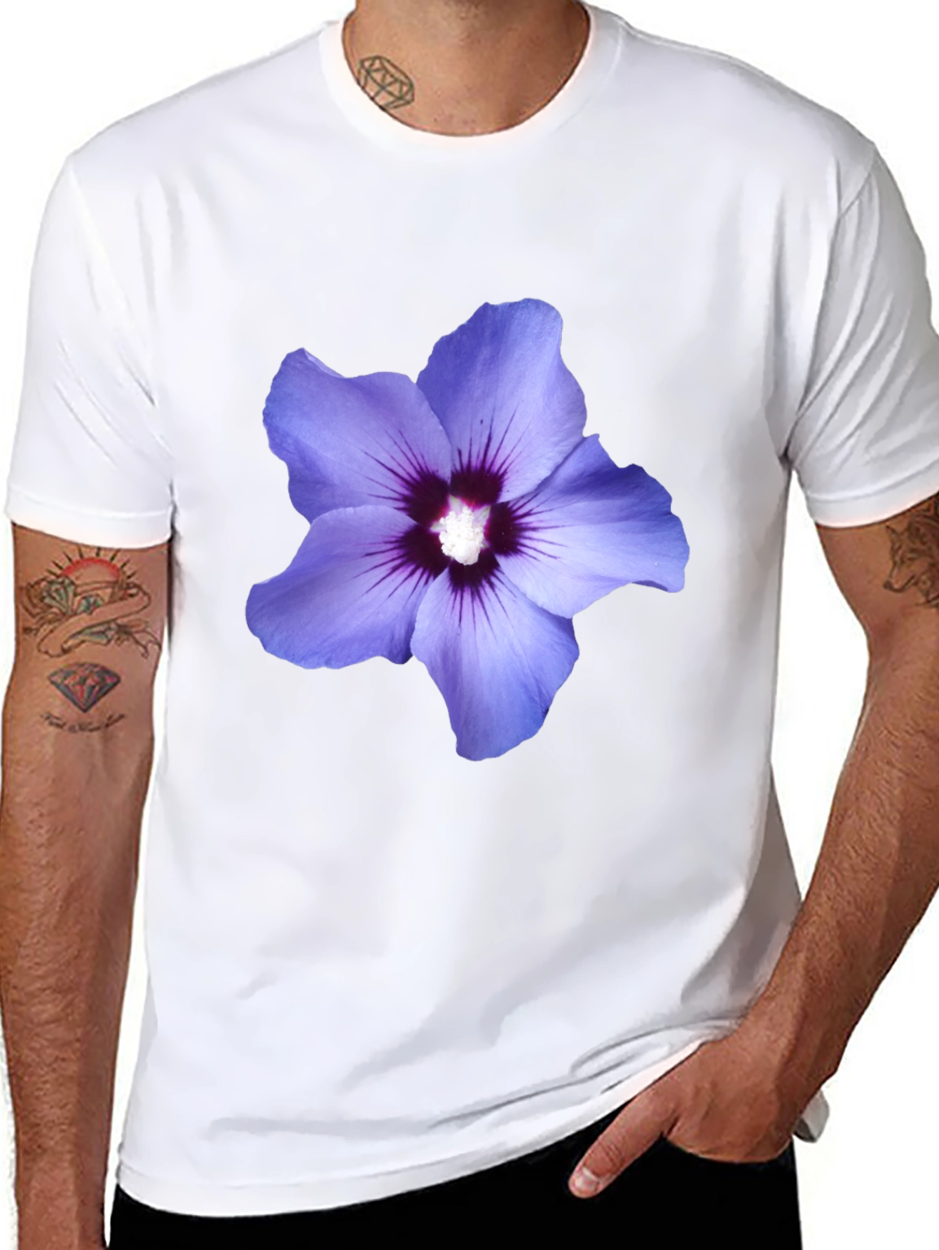 Floral Print Black T-Shirt - Mens Casual Style