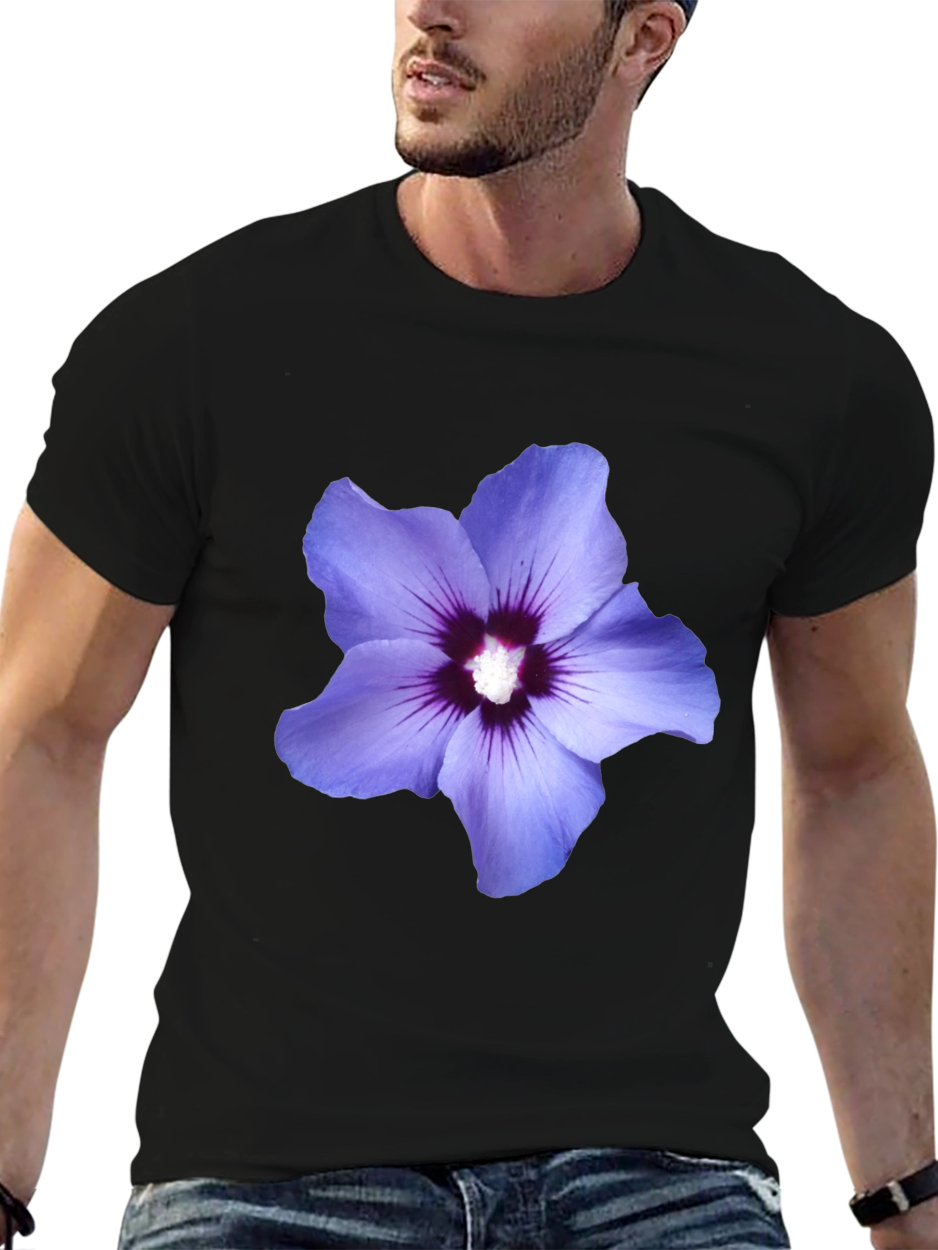 Floral Print Black T-Shirt - Mens Casual Style