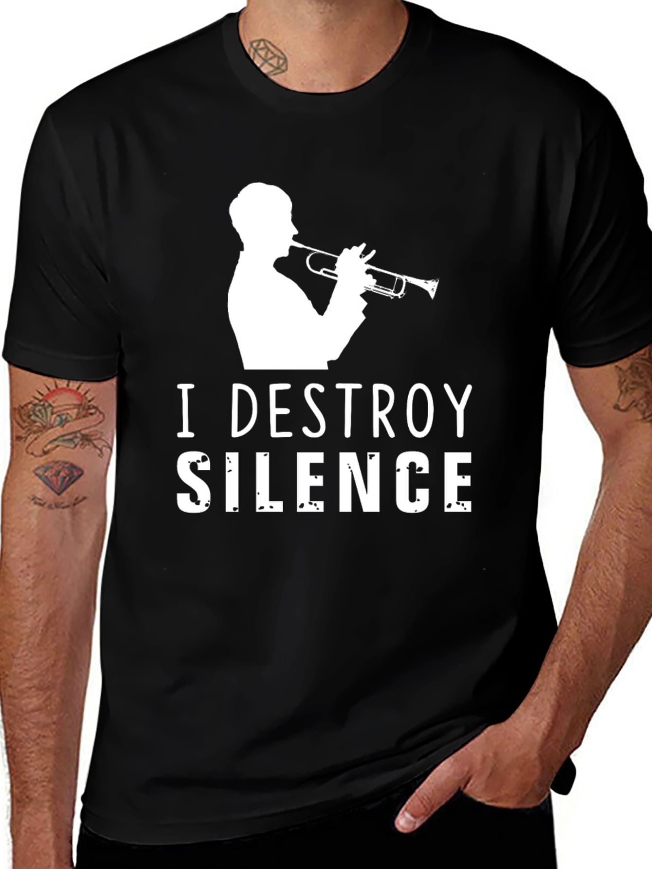I Destroy Silence Trumpet T-Shirt - Musician Tee