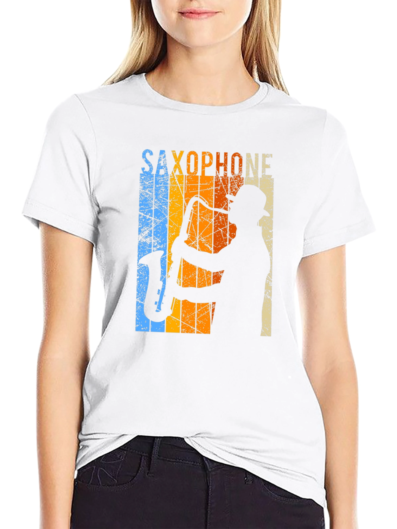 Retro Saxophone Player Graphic T-Shirt