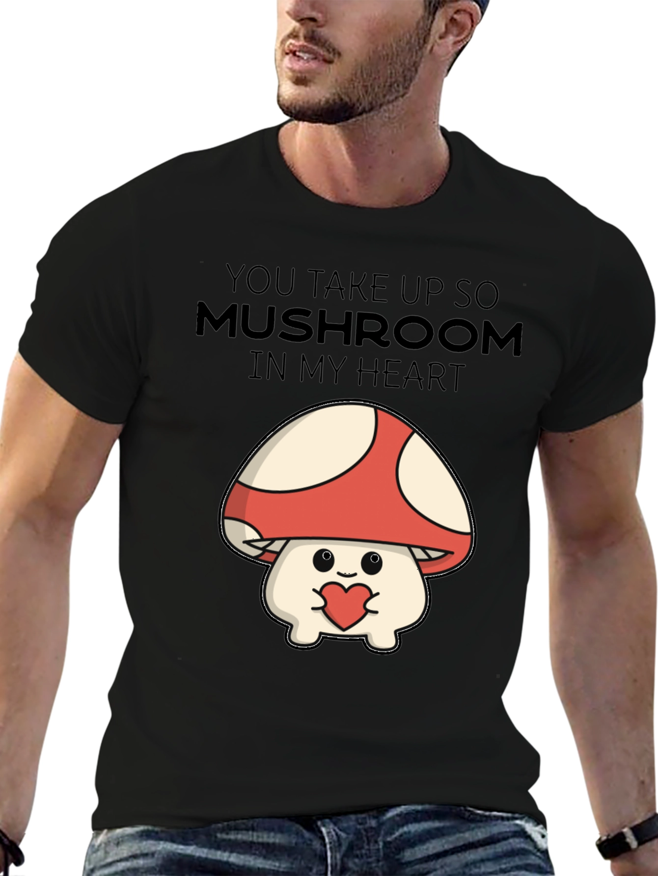 Mushroom Heart T-Shirt - Cute Graphic Tee