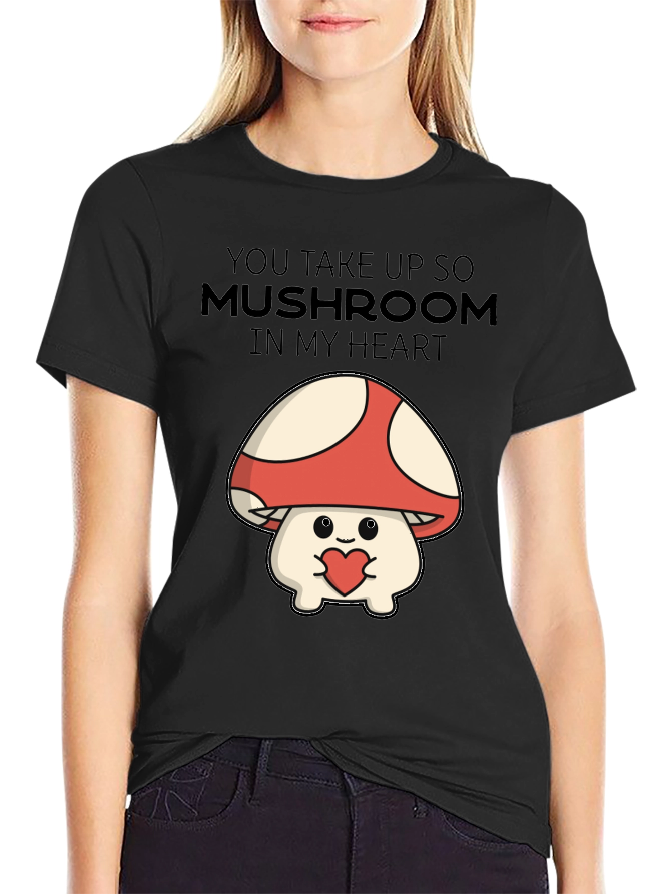 Mushroom Heart T-Shirt - Cute Graphic Tee