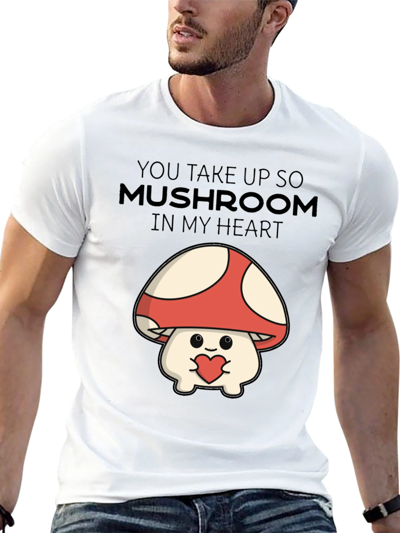 Mushroom Heart T-Shirt - Cute Graphic Tee