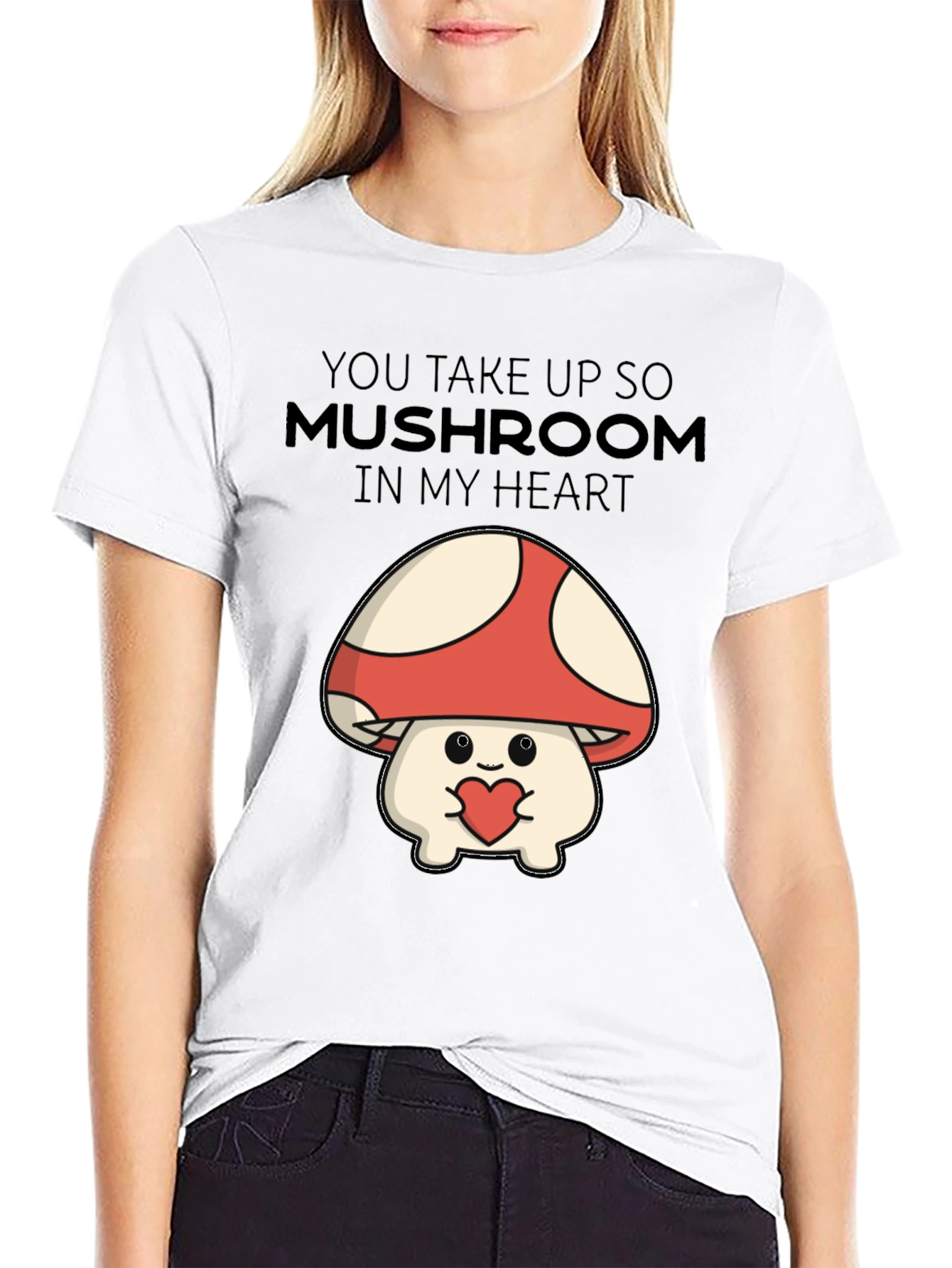 Mushroom Heart T-Shirt - Cute Graphic Tee
