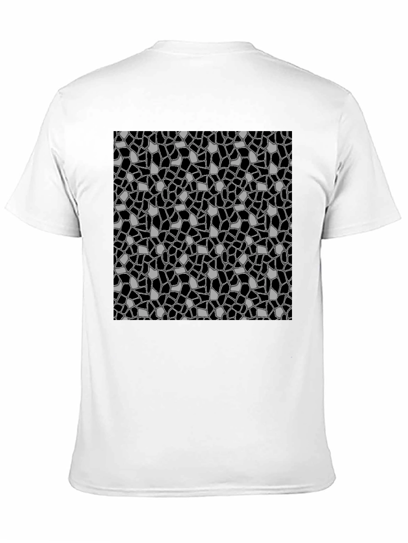 Abstract Mosaic Graphic Print Black T-Shirt