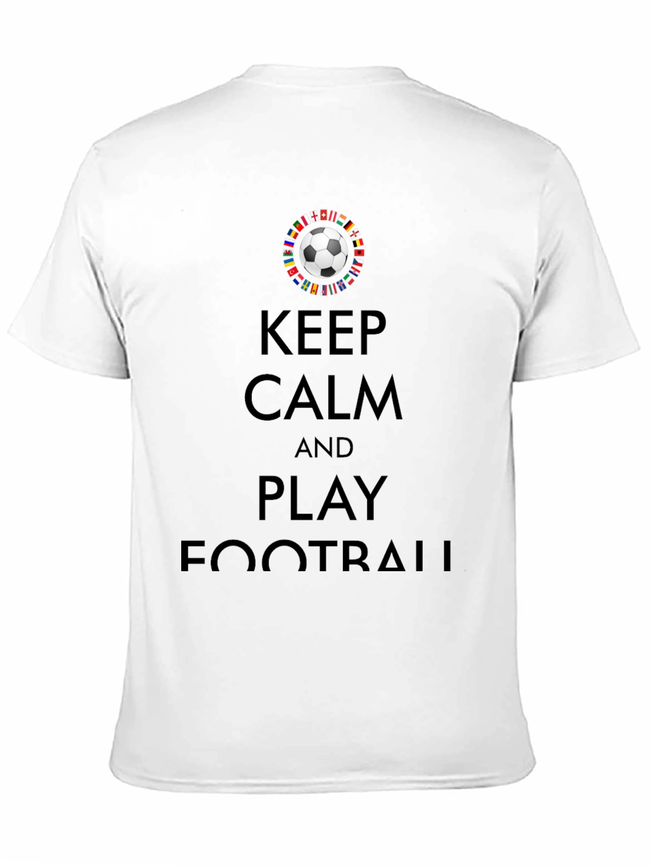 Keep Calm and Play Football Black Graphic Tee