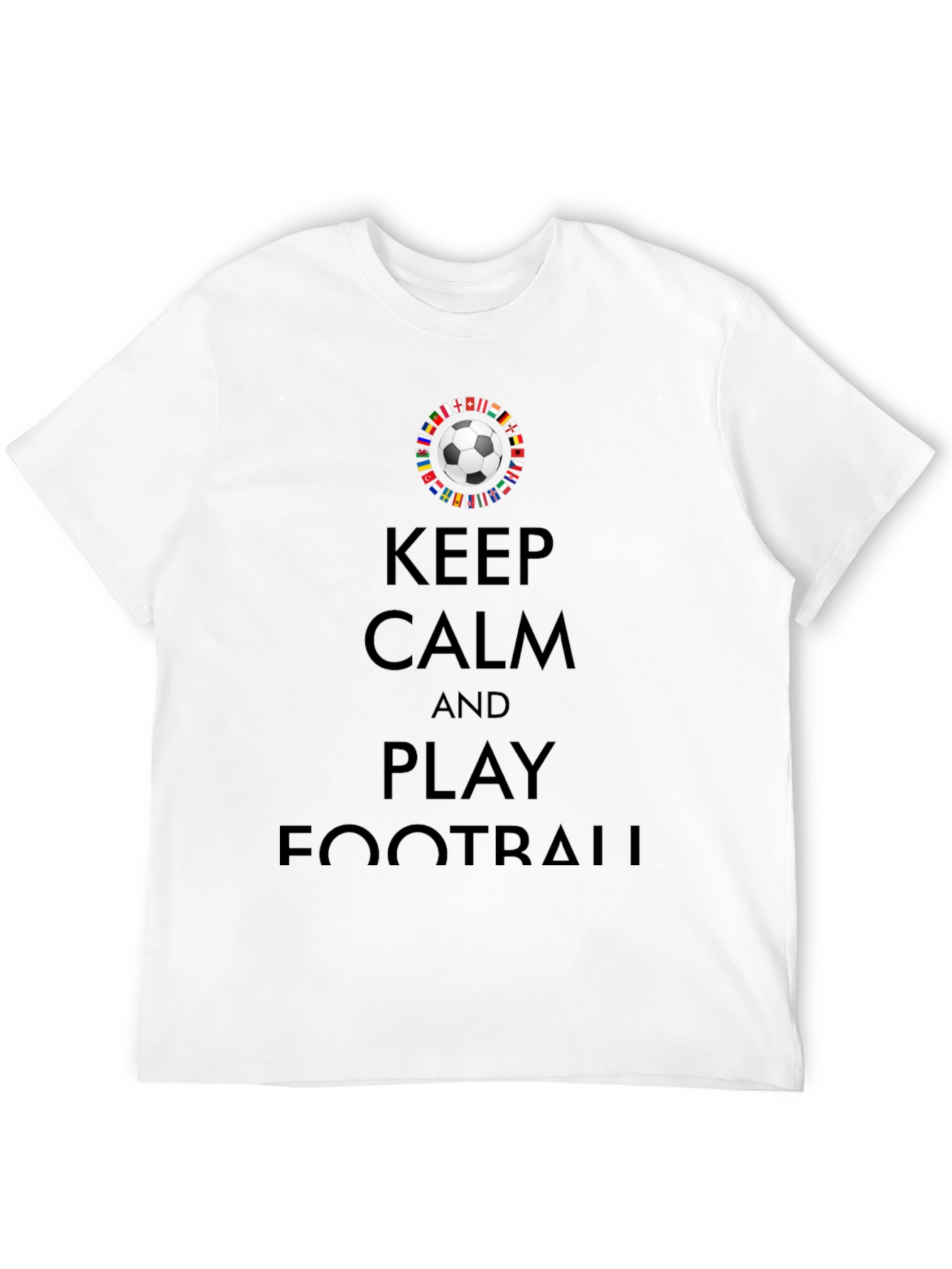 Keep Calm and Play Football Black Graphic Tee