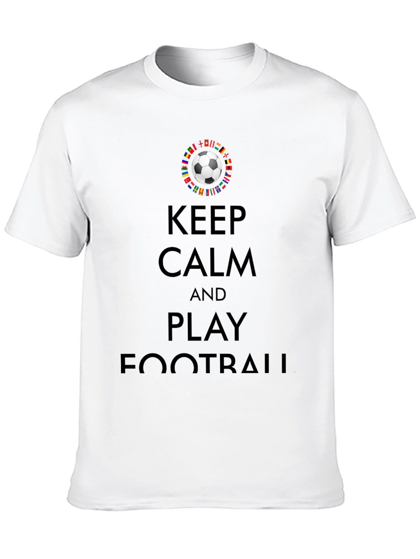 Keep Calm and Play Football Black Graphic Tee