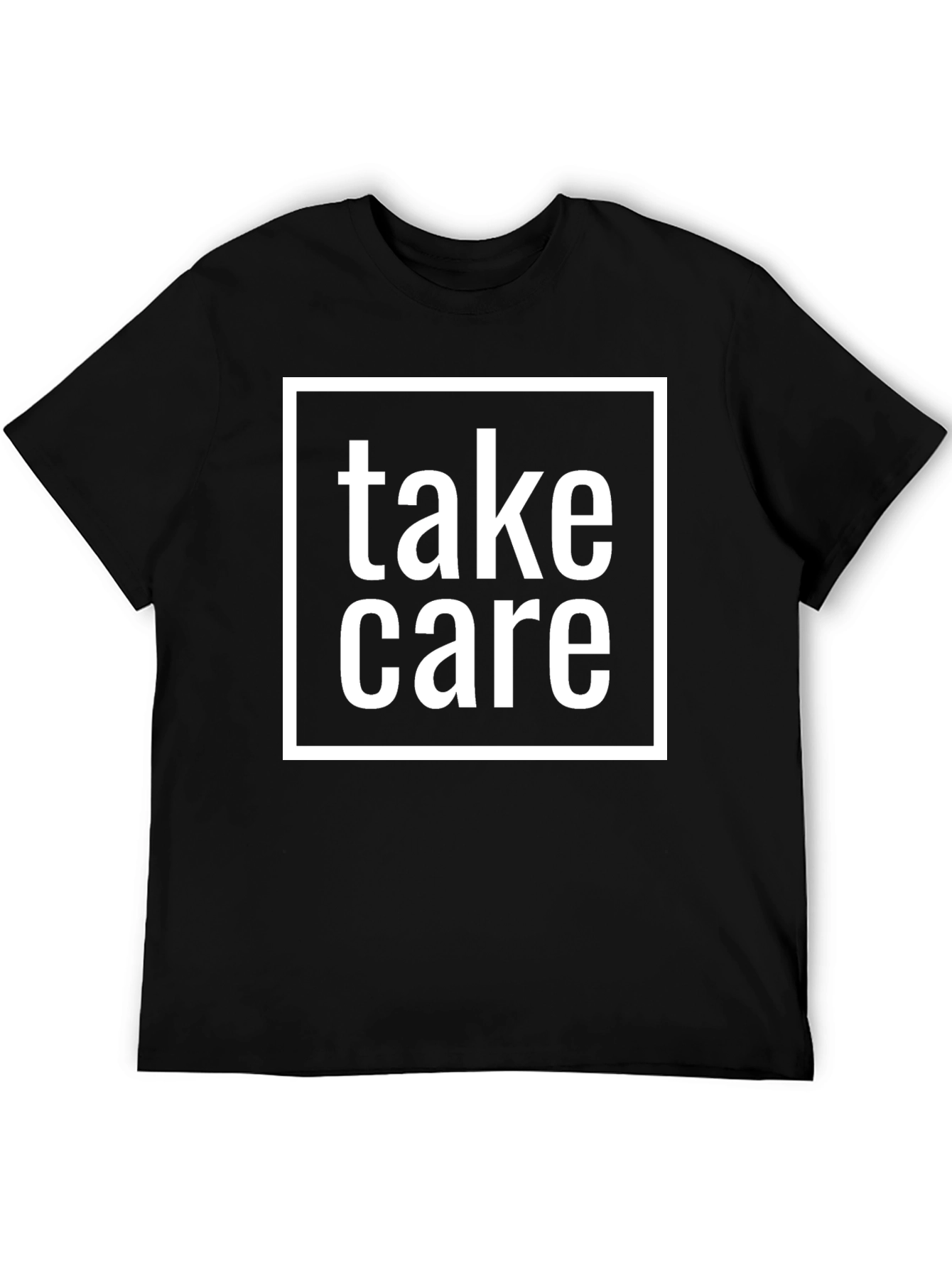 Take Care Graphic Tee - Bold Black Cotton Shirt