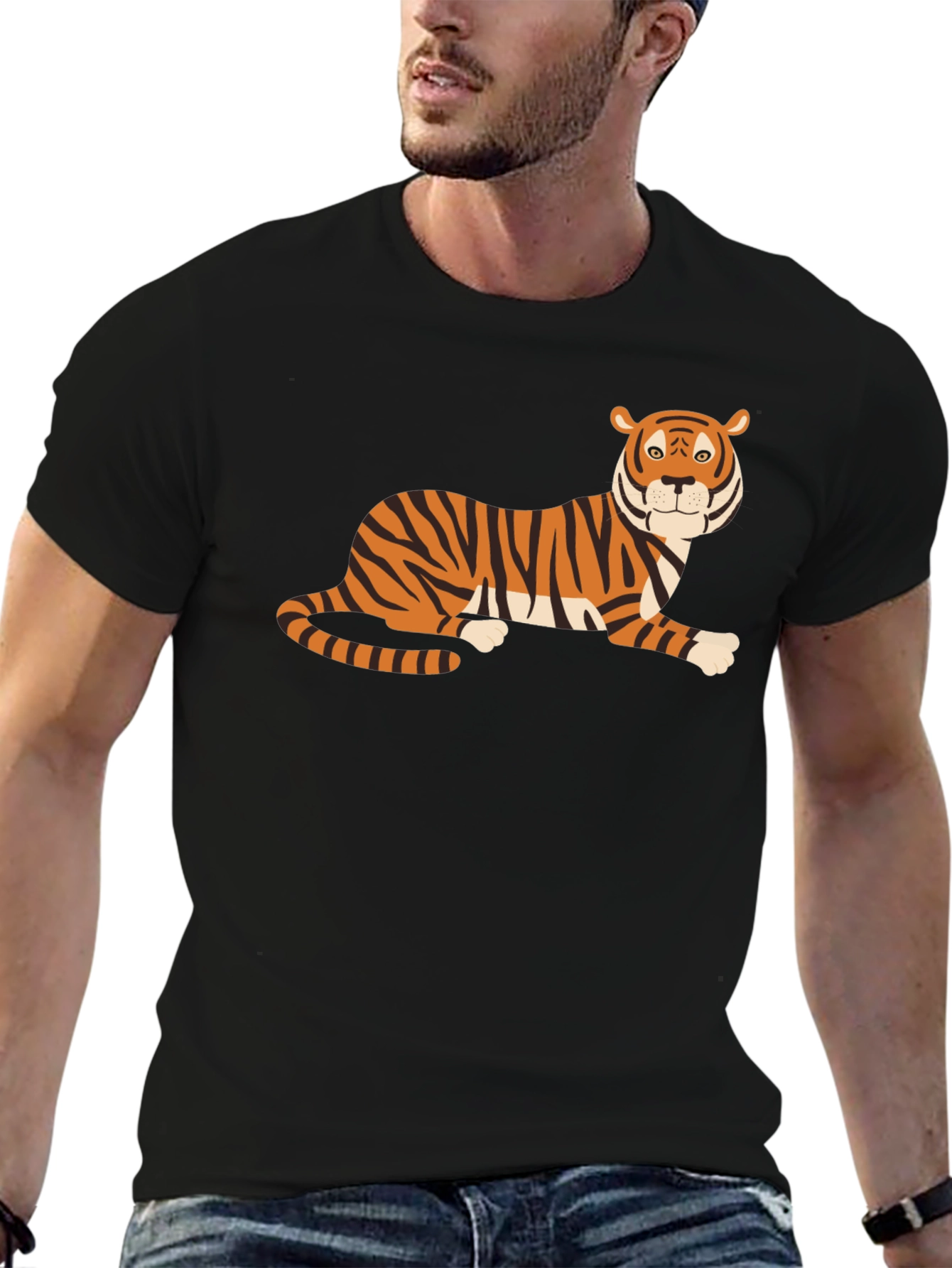 Cool Tiger Graphic Black T-Shirt