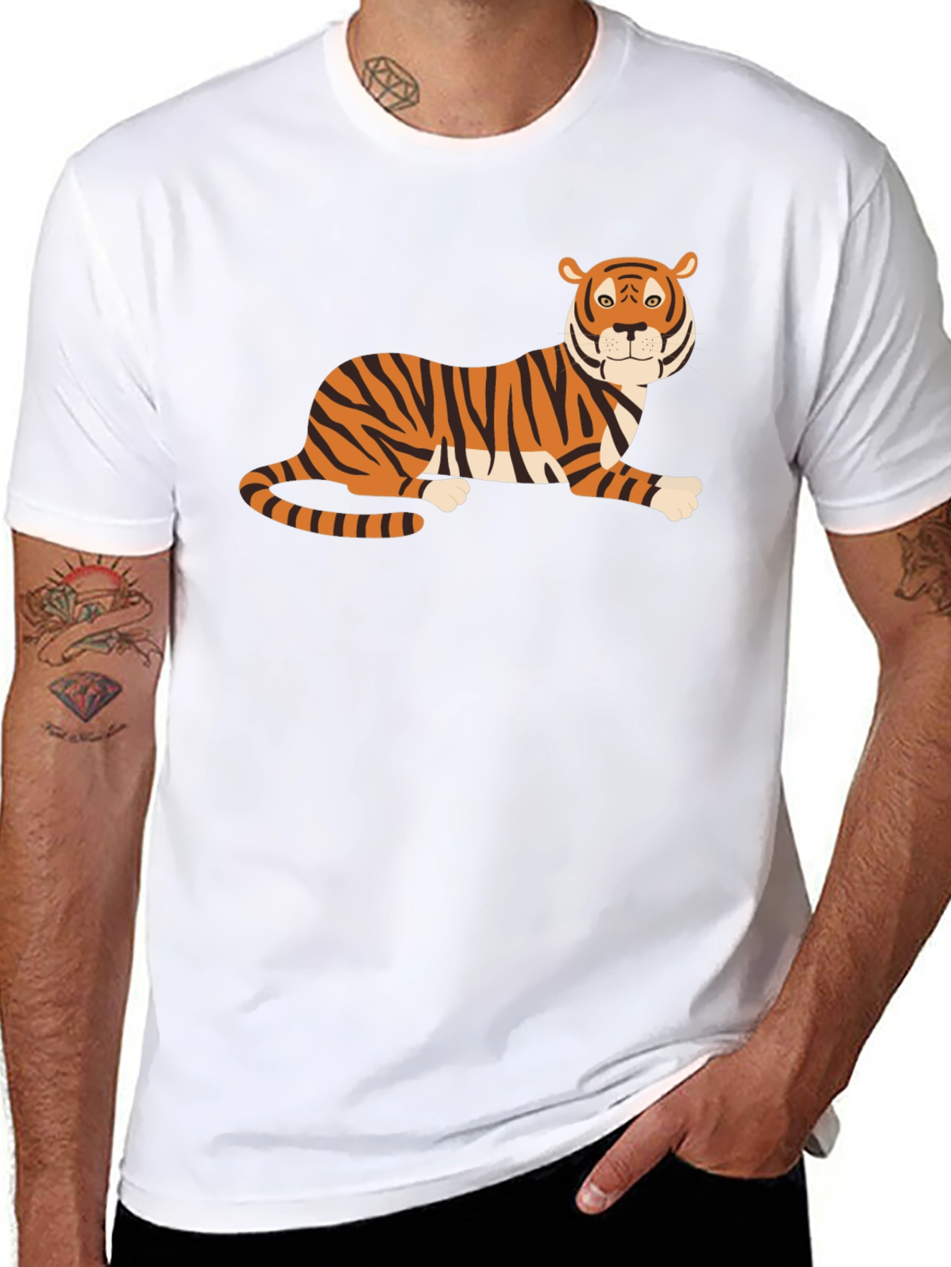 Cool Tiger Graphic Black T-Shirt