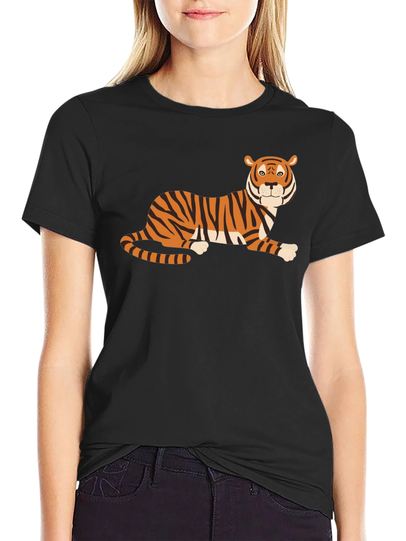 Cool Tiger Graphic Black T-Shirt