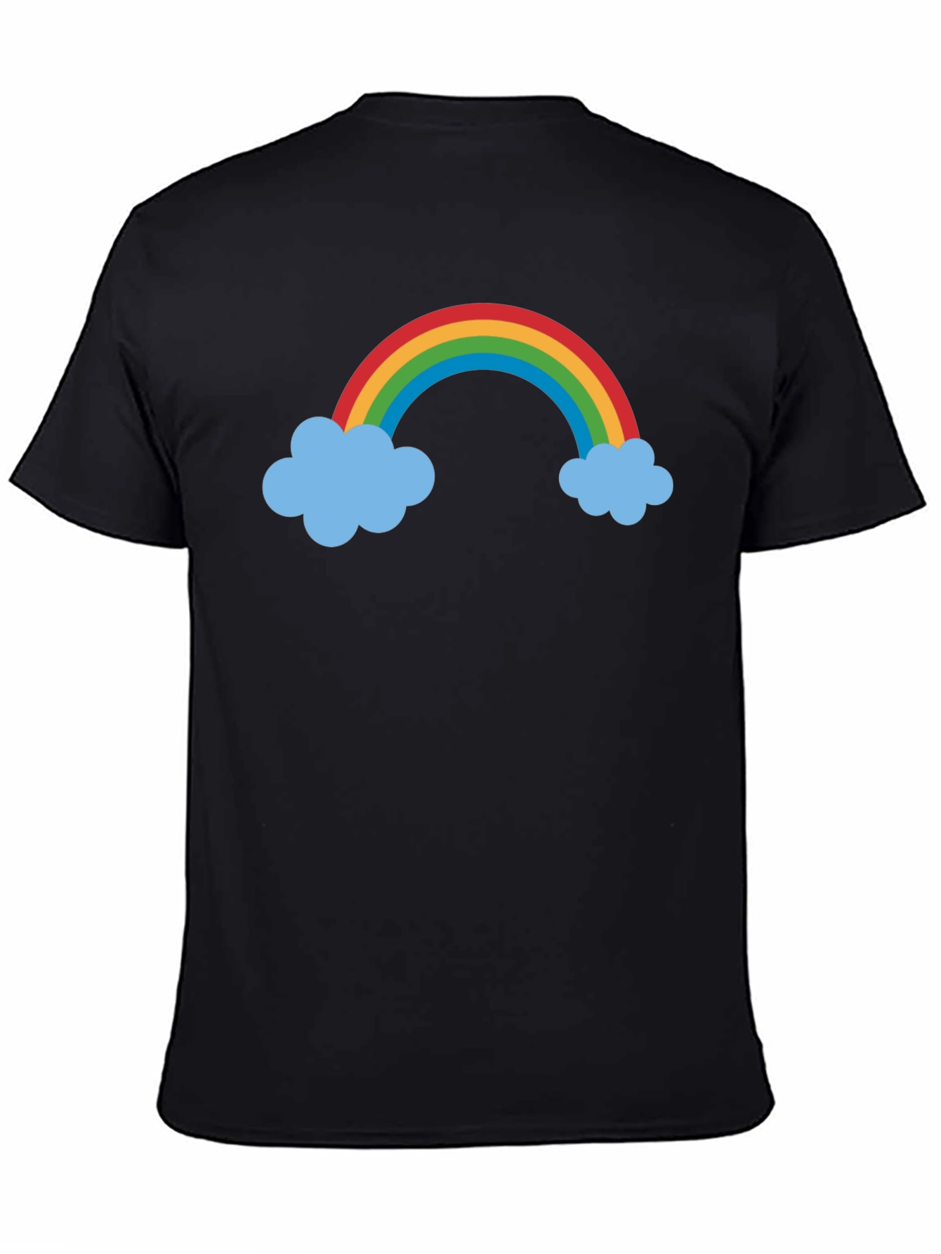 Rainbow & Cloud Graphic Black T-Shirt