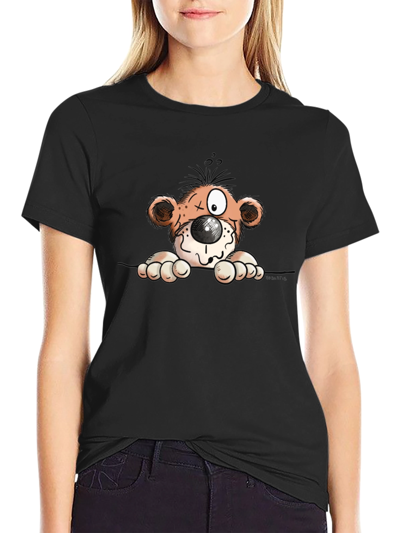 Cartoon Bear Graphic Tee - Soft Cotton Blend