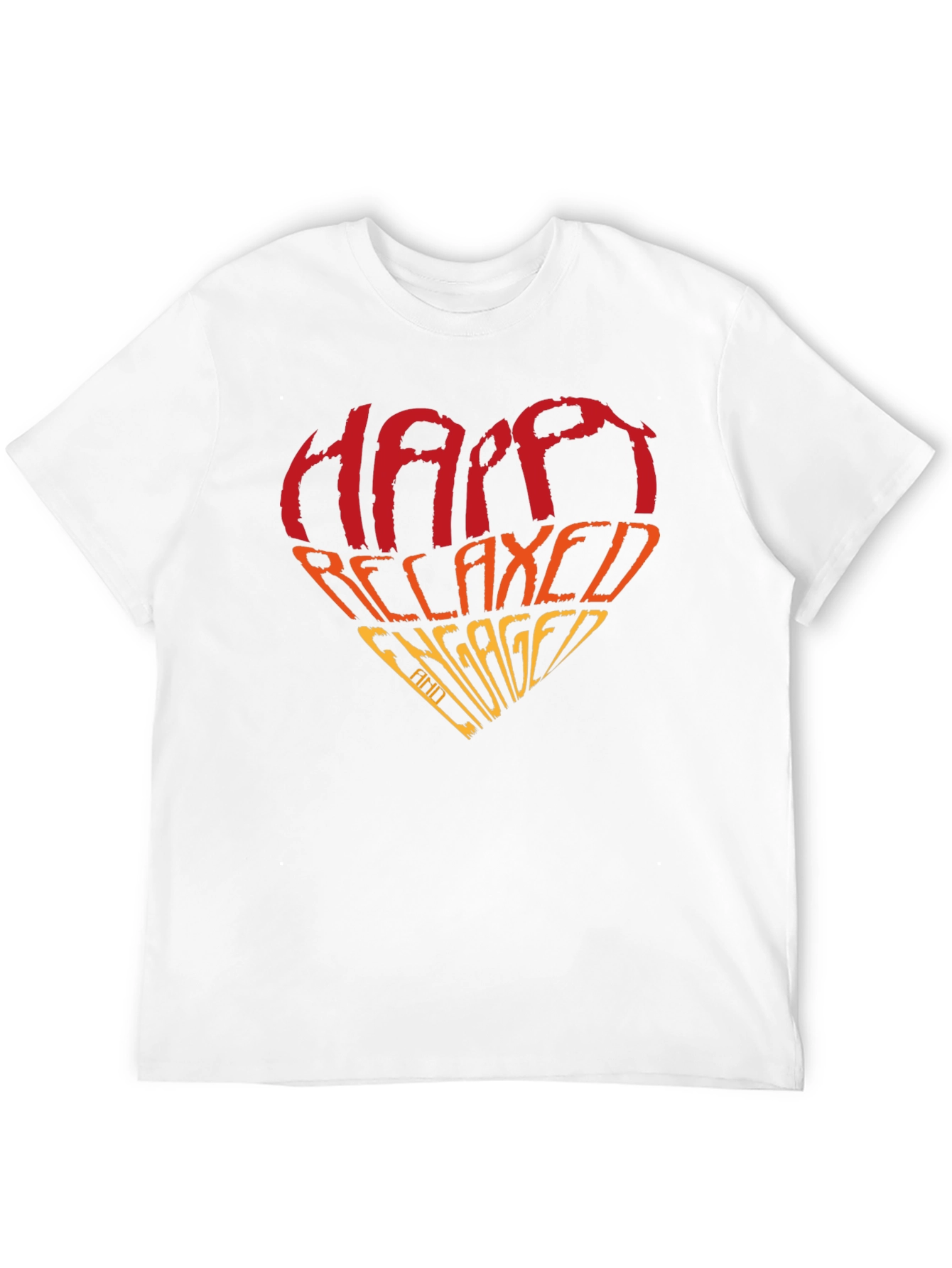 Happy Relaxed Engaged Heart Graphic Tee - Black