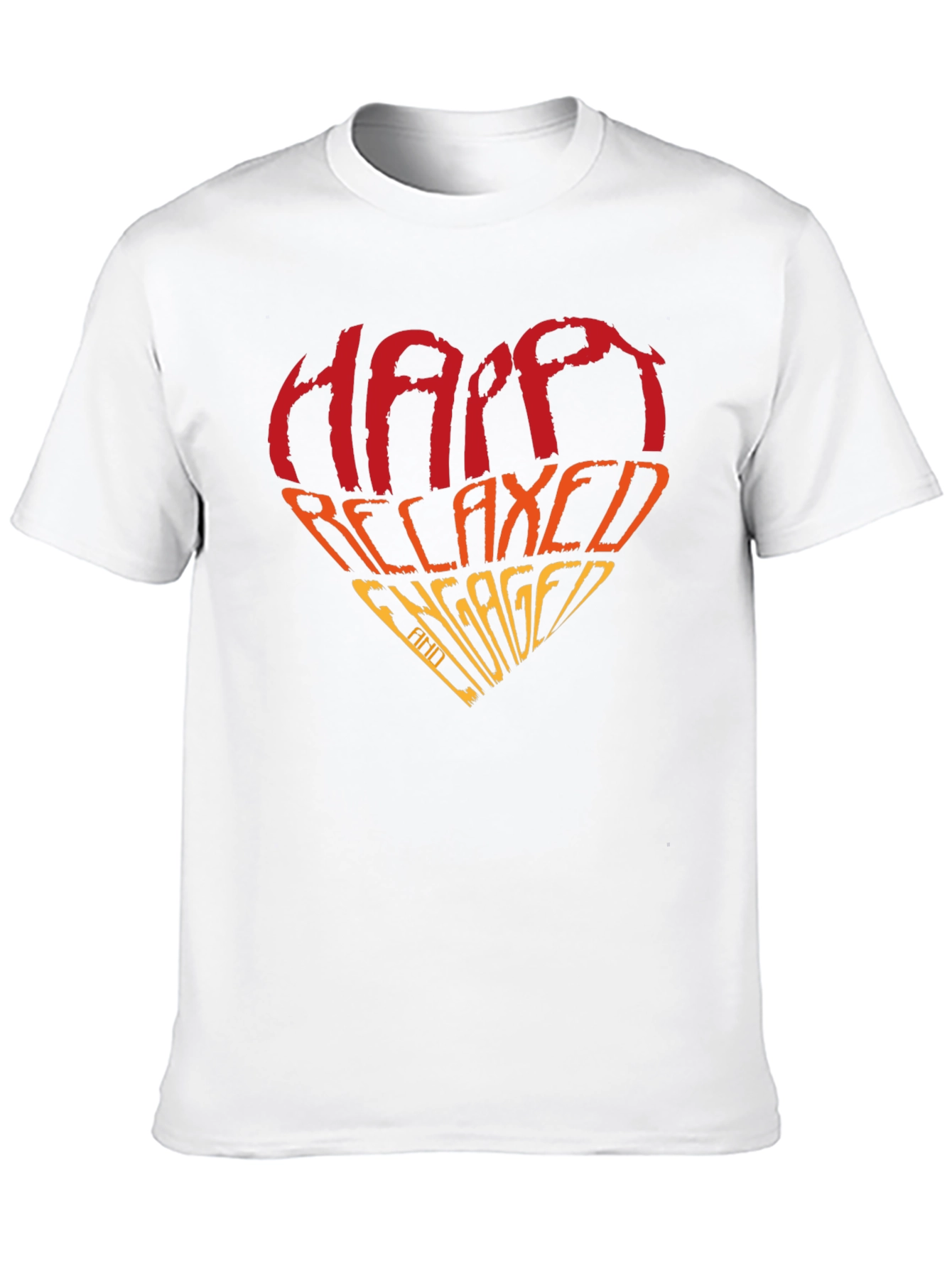 Happy Relaxed Engaged Heart Graphic Tee - Black