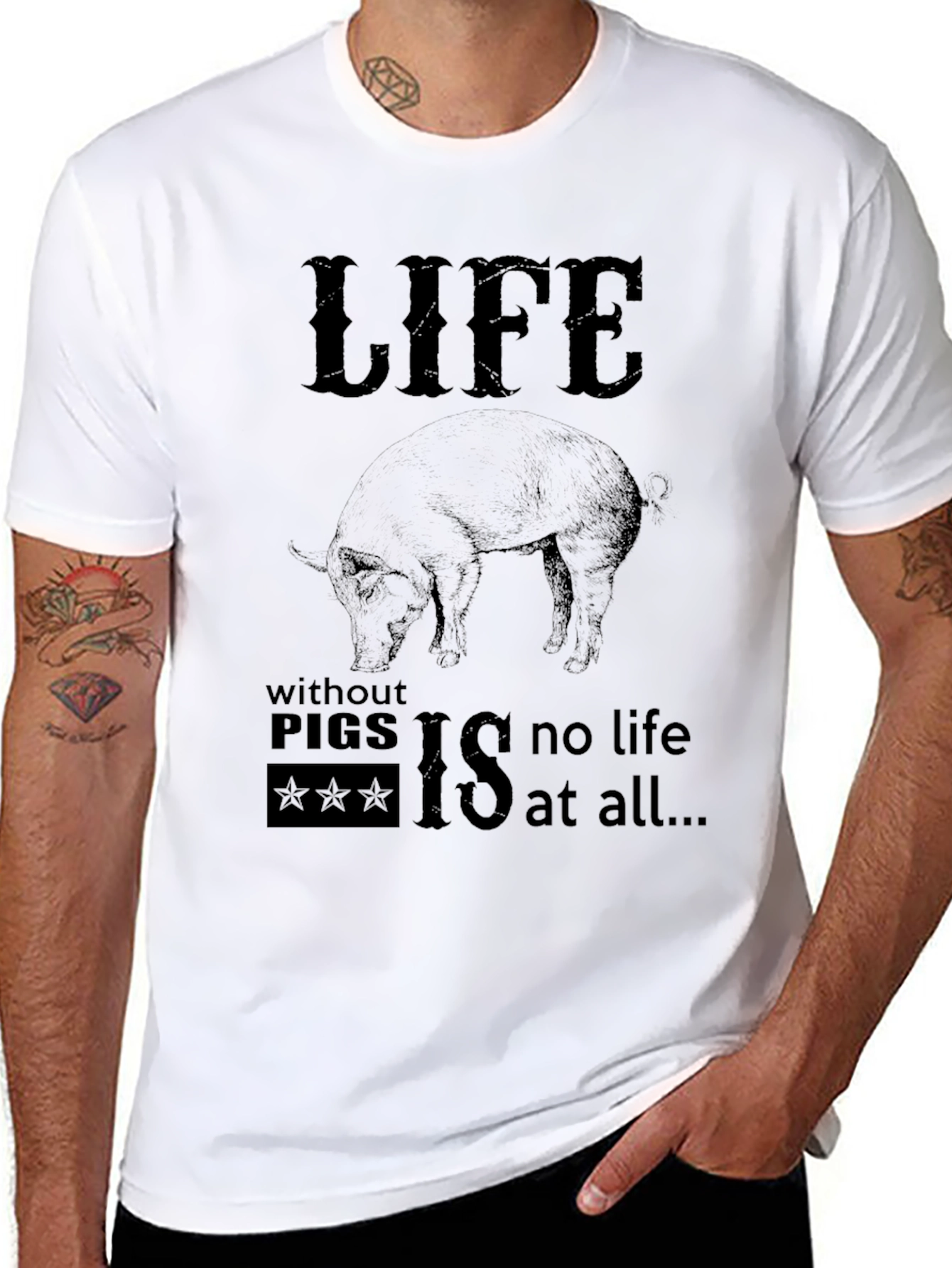 Life Without Pigs T-Shirt | Funny Pig Lover Tee