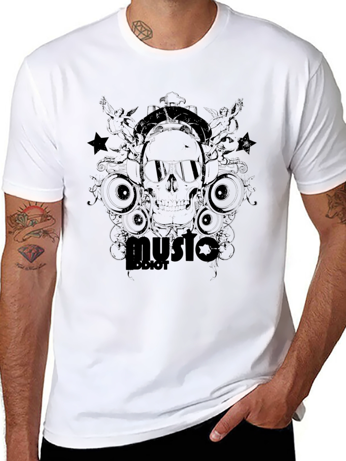 Skull Music T-Shirt - Edgy Graphic Tee