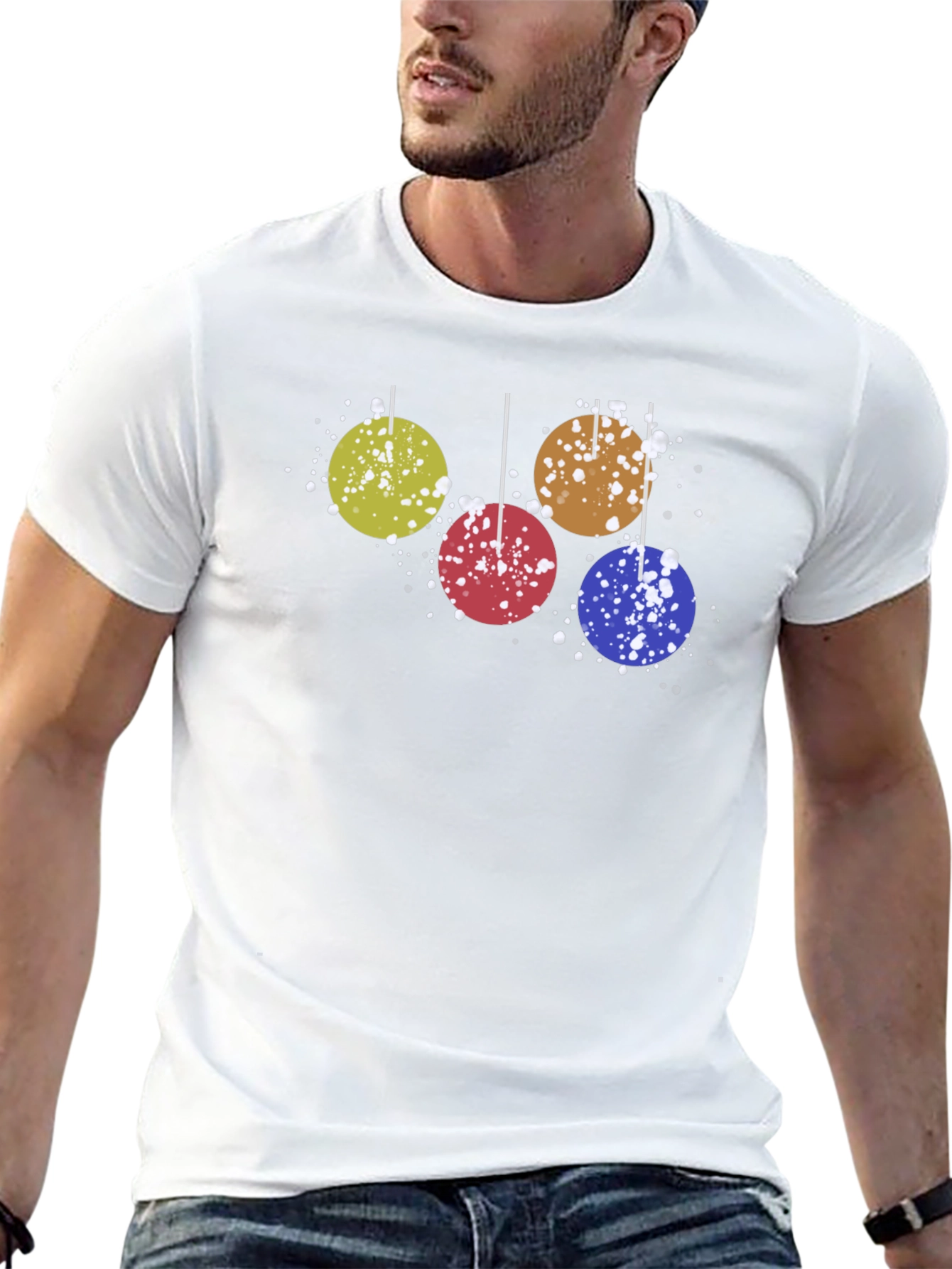 Holiday Ornament Graphic Tee - Fun Christmas Style