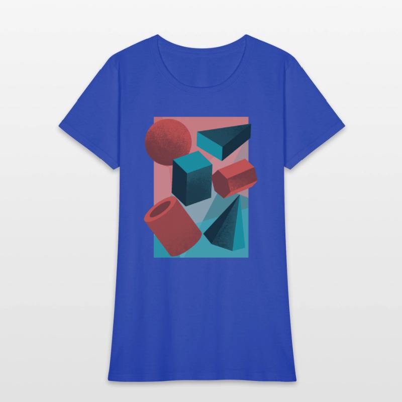 3D geometric shapes vintage abstract