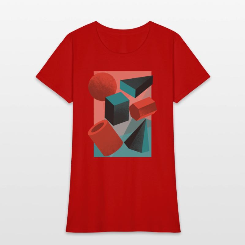 3D geometric shapes vintage abstract