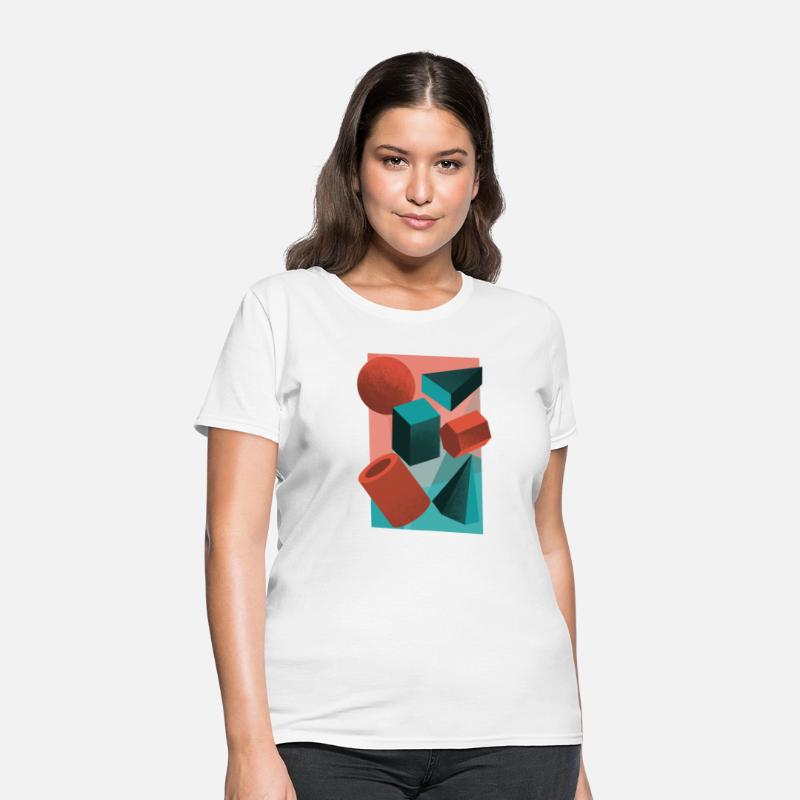 3D geometric shapes vintage abstract