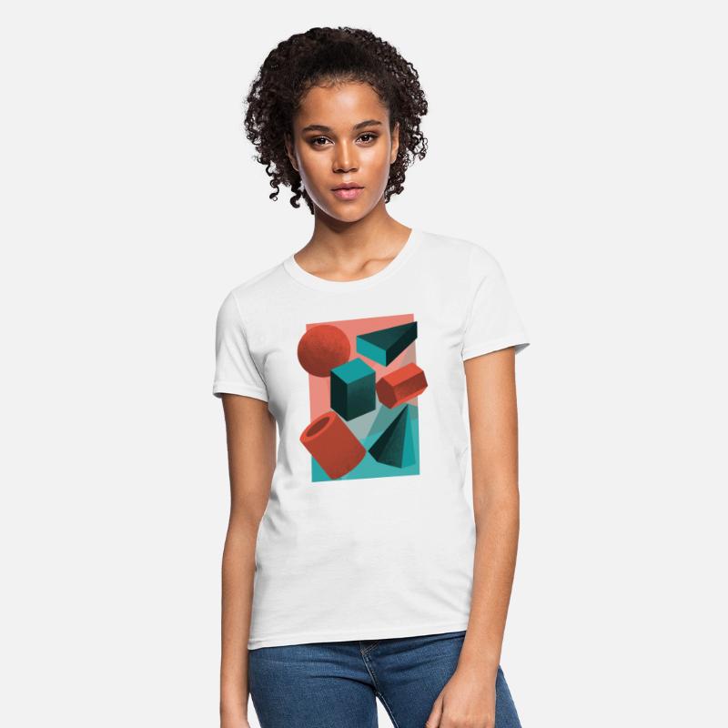 3D geometric shapes vintage abstract