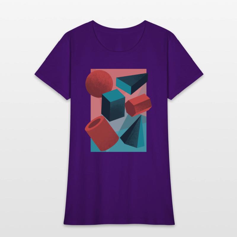 3D geometric shapes vintage abstract