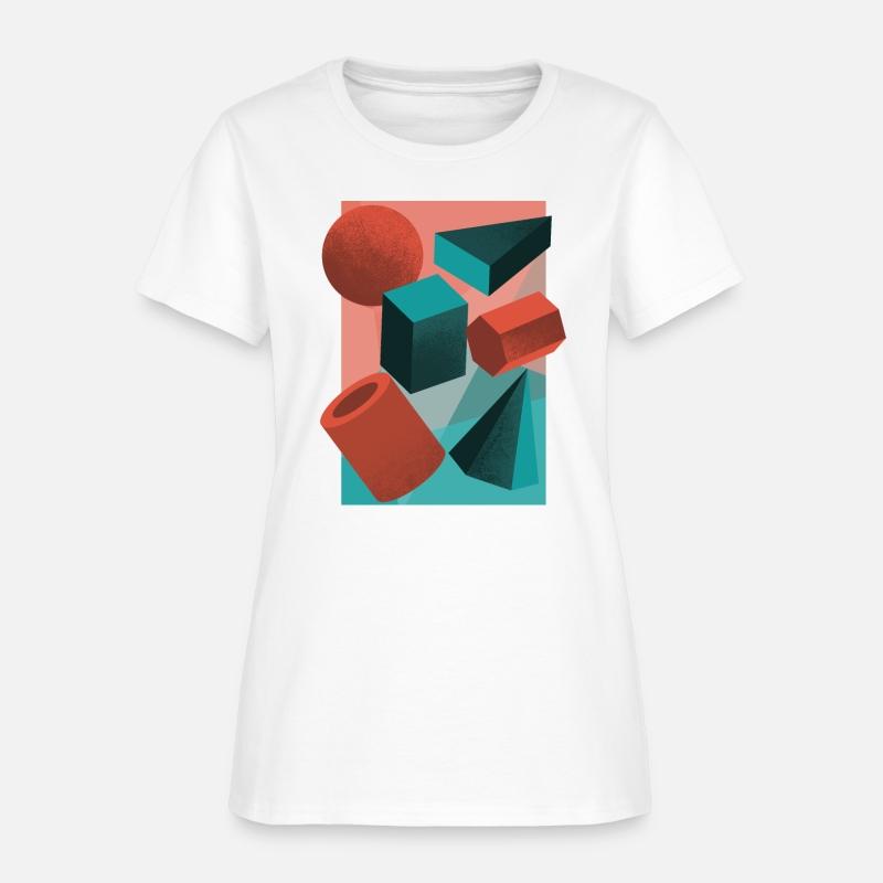 3D geometric shapes vintage abstract