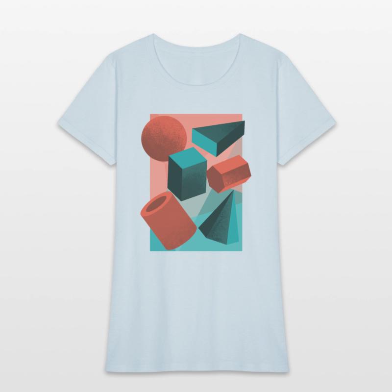 3D geometric shapes vintage abstract