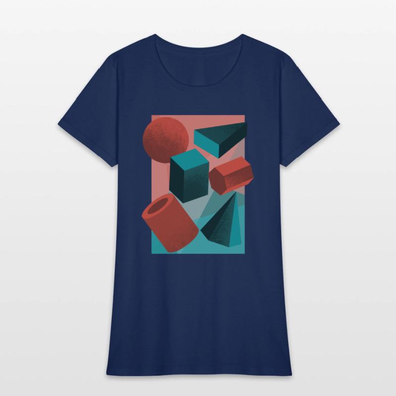 3D geometric shapes vintage abstract