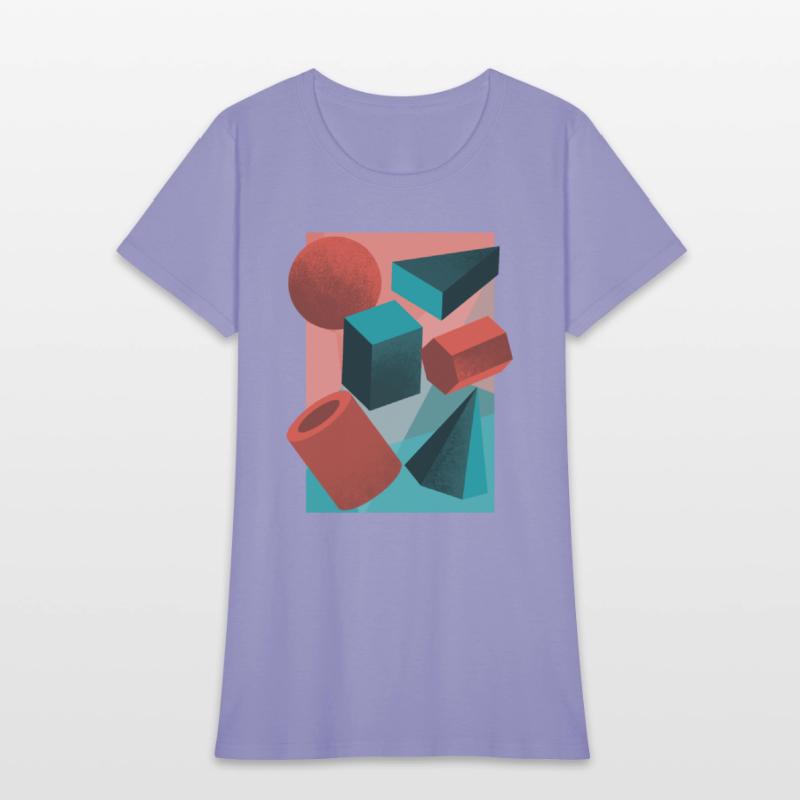 3D geometric shapes vintage abstract
