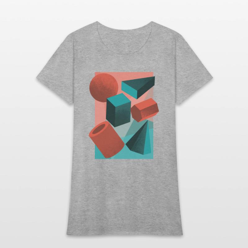 3D geometric shapes vintage abstract