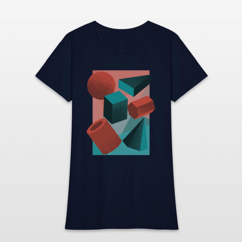 3D geometric shapes vintage abstract