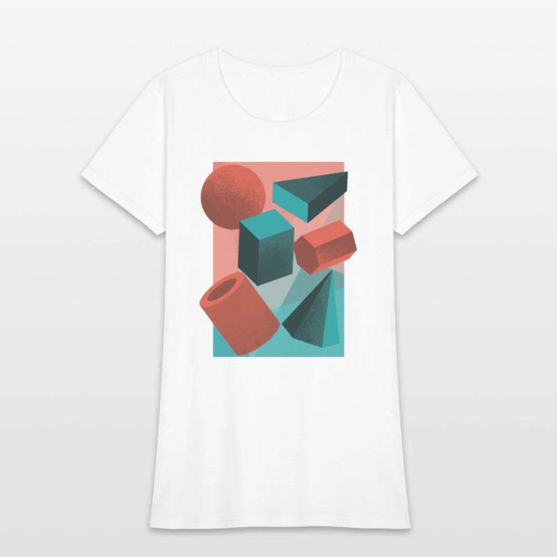 3D geometric shapes vintage abstract
