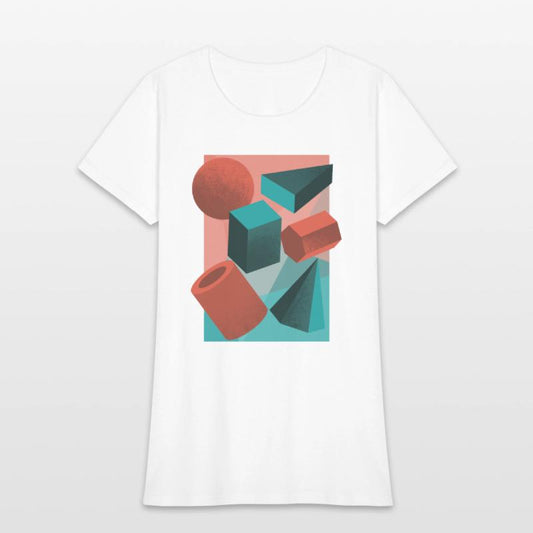 3D geometric shapes vintage abstract
