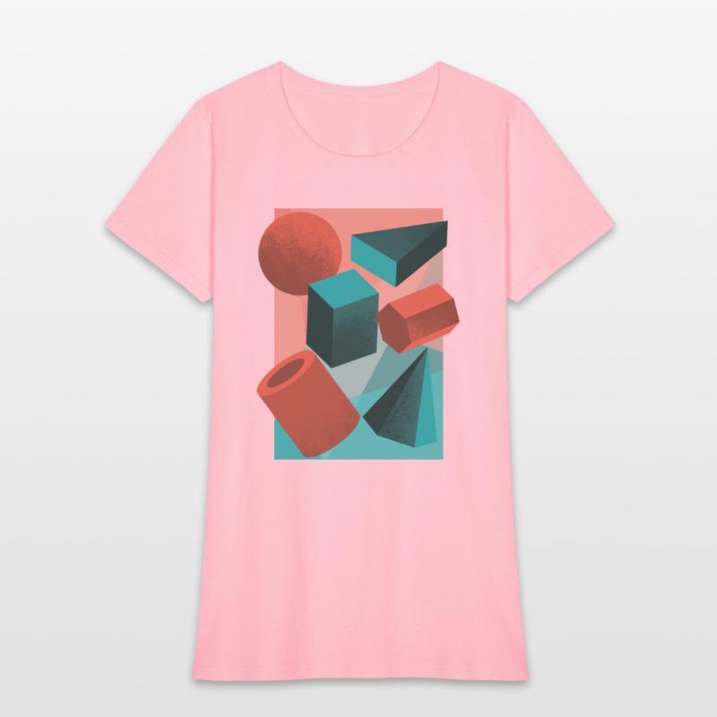 3D geometric shapes vintage abstract