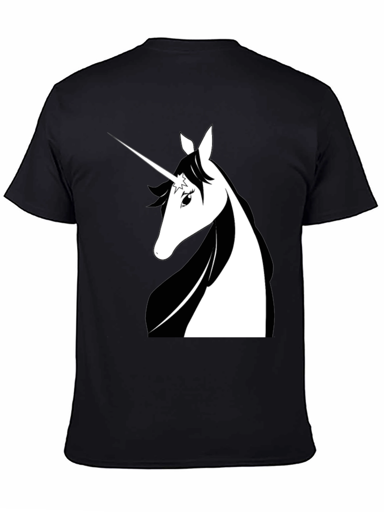 Unicorn Graphic Print Black Tee