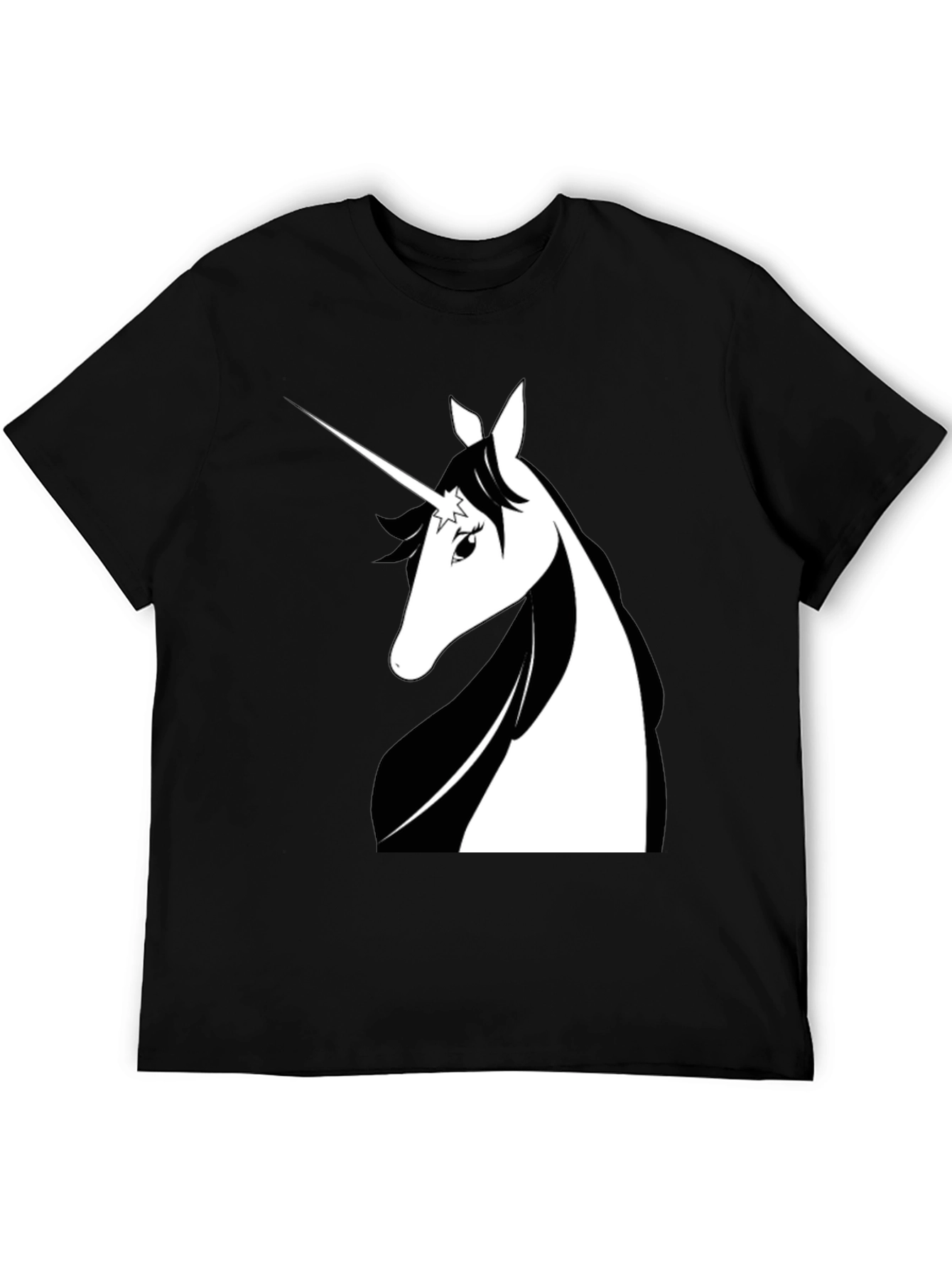 Unicorn Graphic Print Black Tee