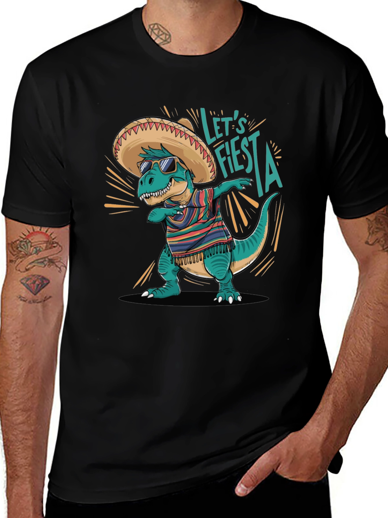 Lets Fiesta T-Rex T-Shirt - Cinco de Mayo