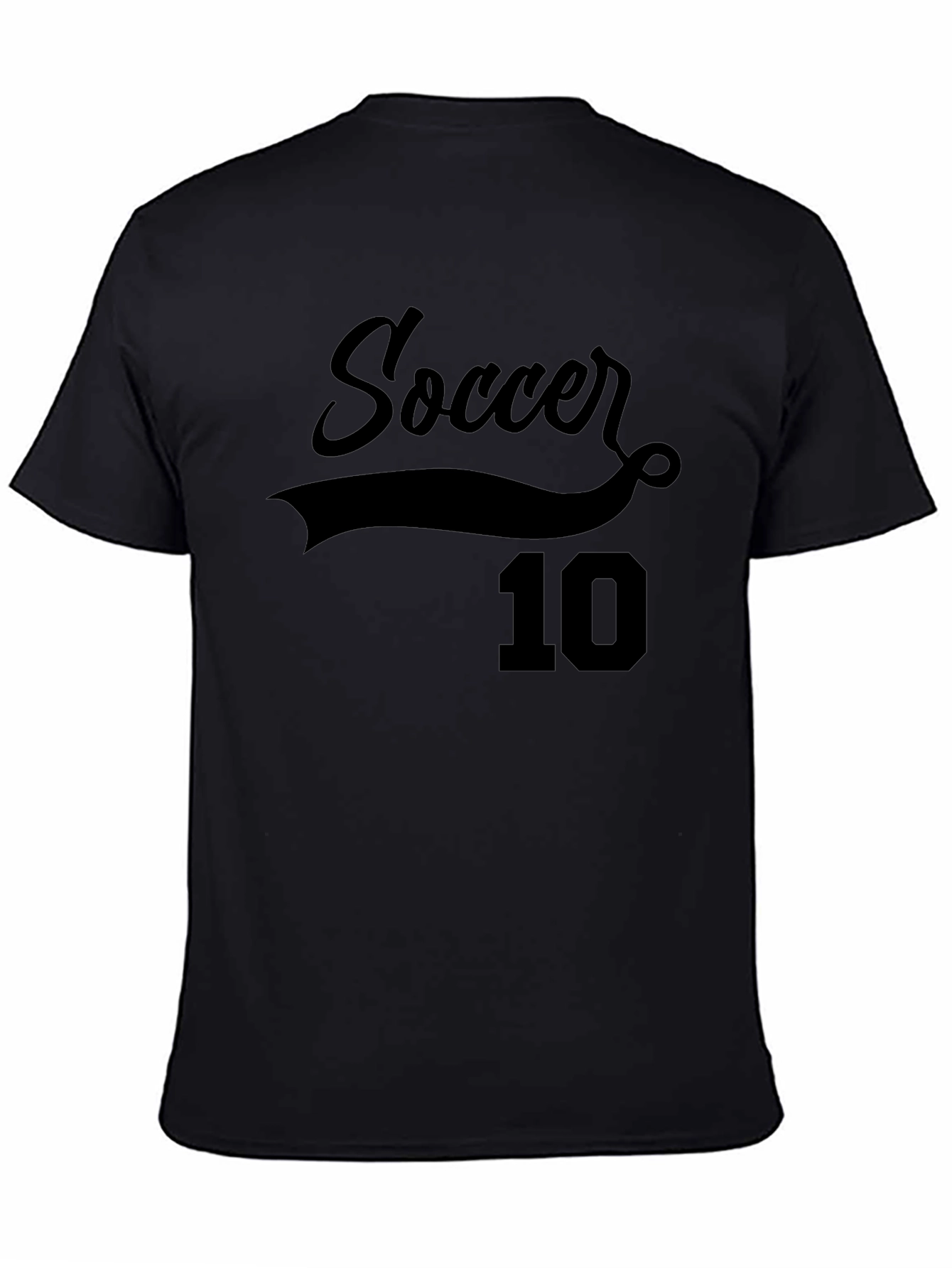 Soccer Number 10 Black T-Shirt