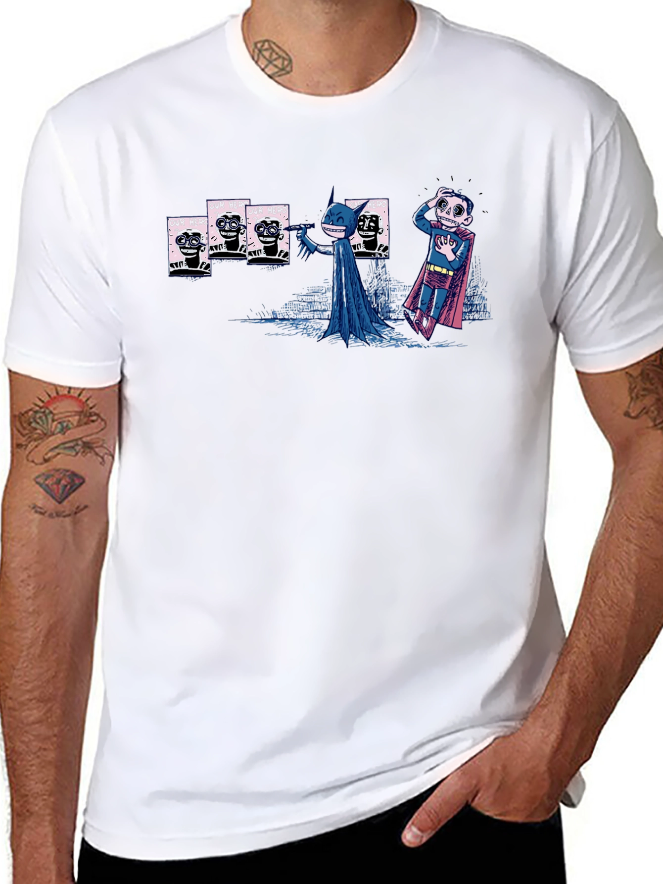 Batman Superman T-Shirt - Dark Humor Comic Tee