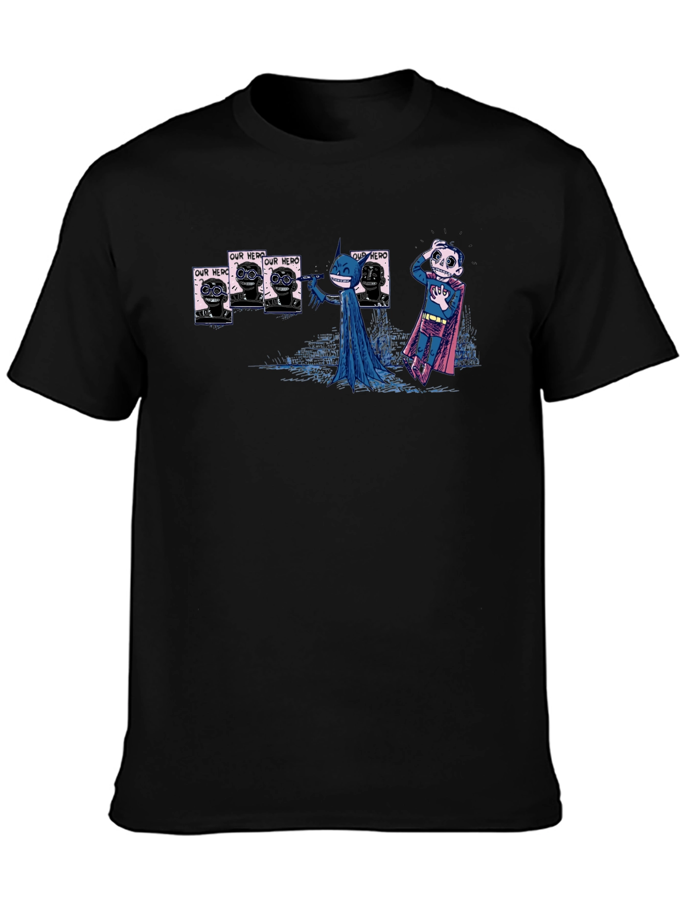 Batman Superman T-Shirt - Dark Humor Comic Tee
