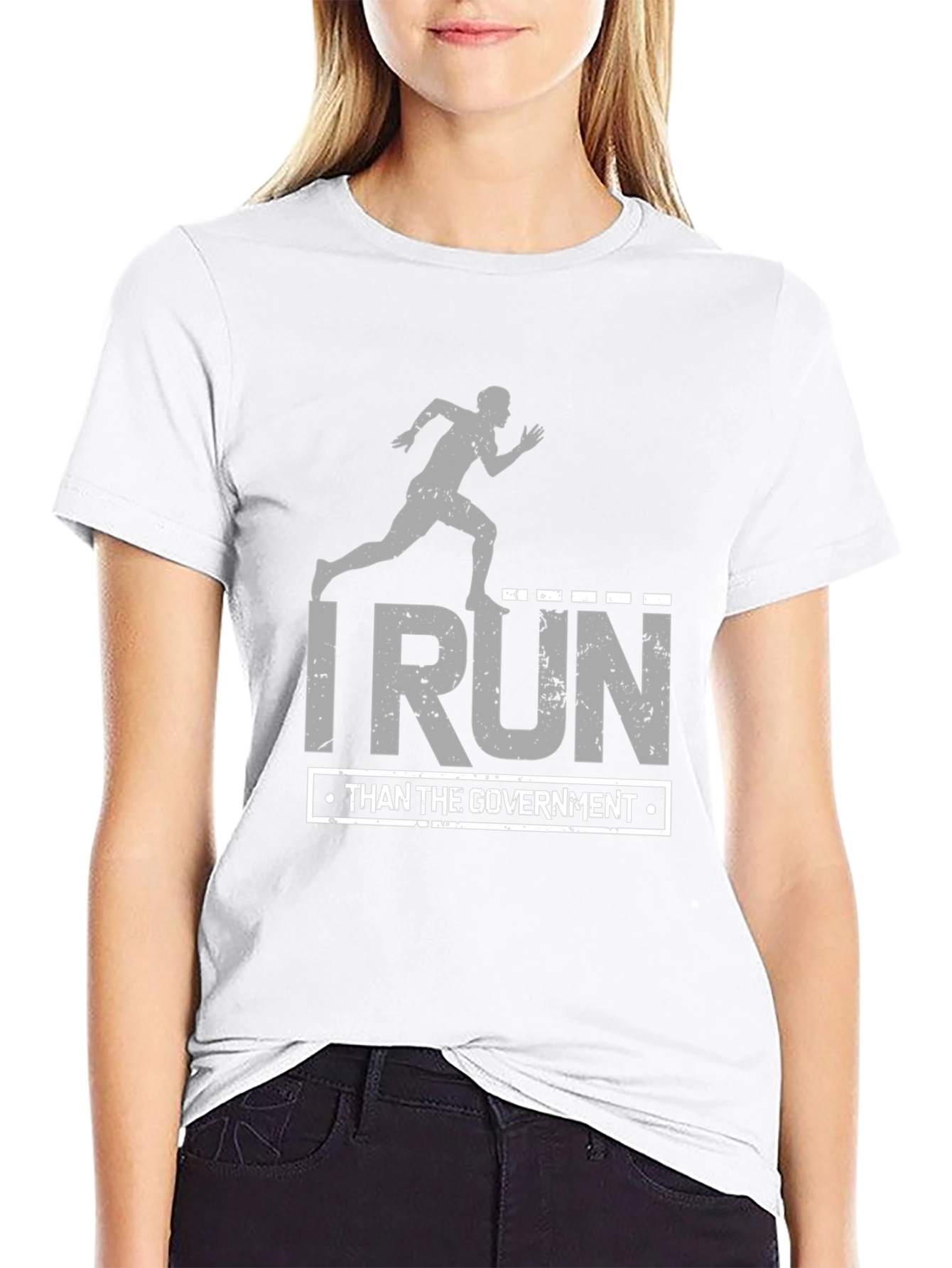I Run Faster Than The Government Black T-Shirt