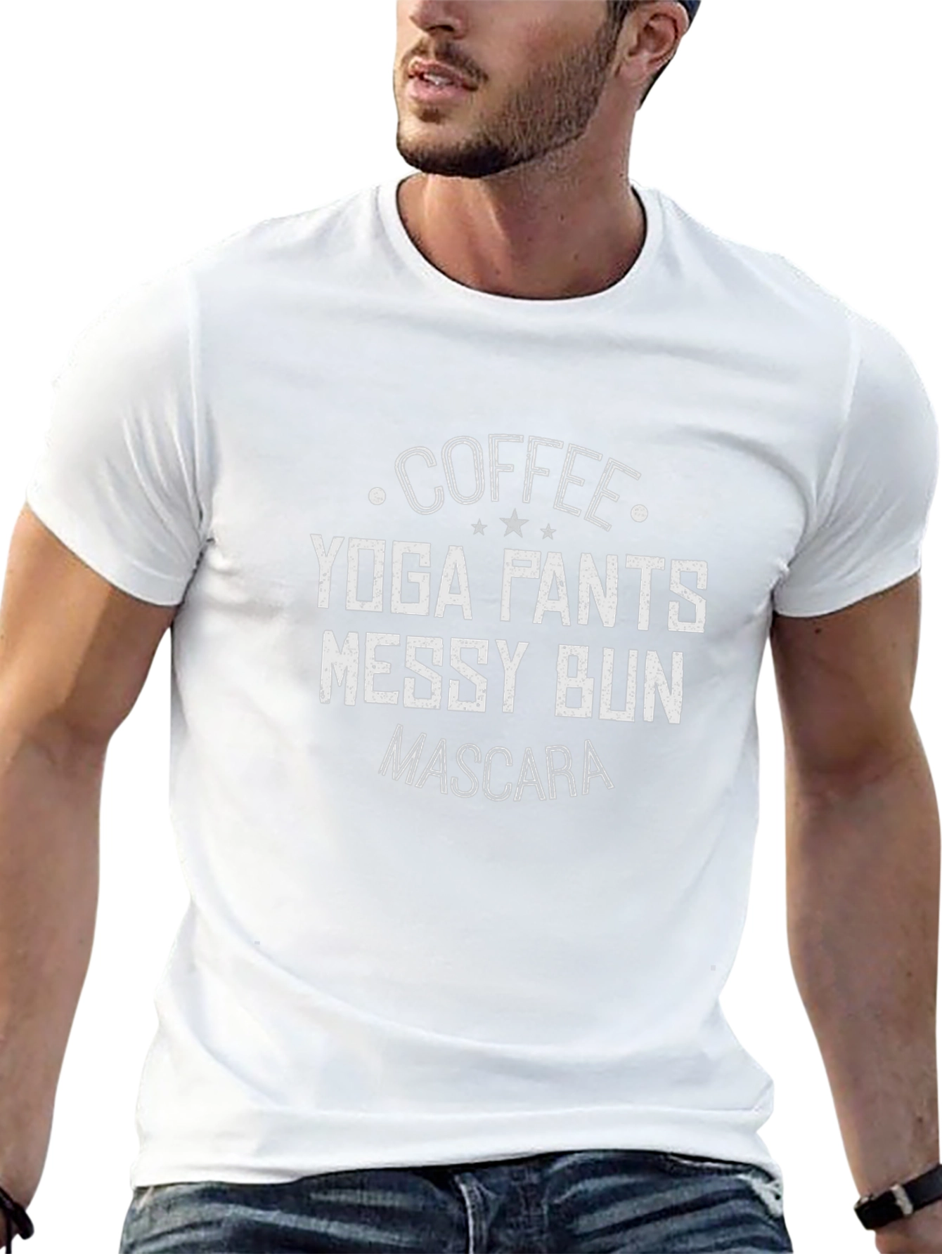 Coffee Yoga Pants Messy Bun Graphic T-Shirt