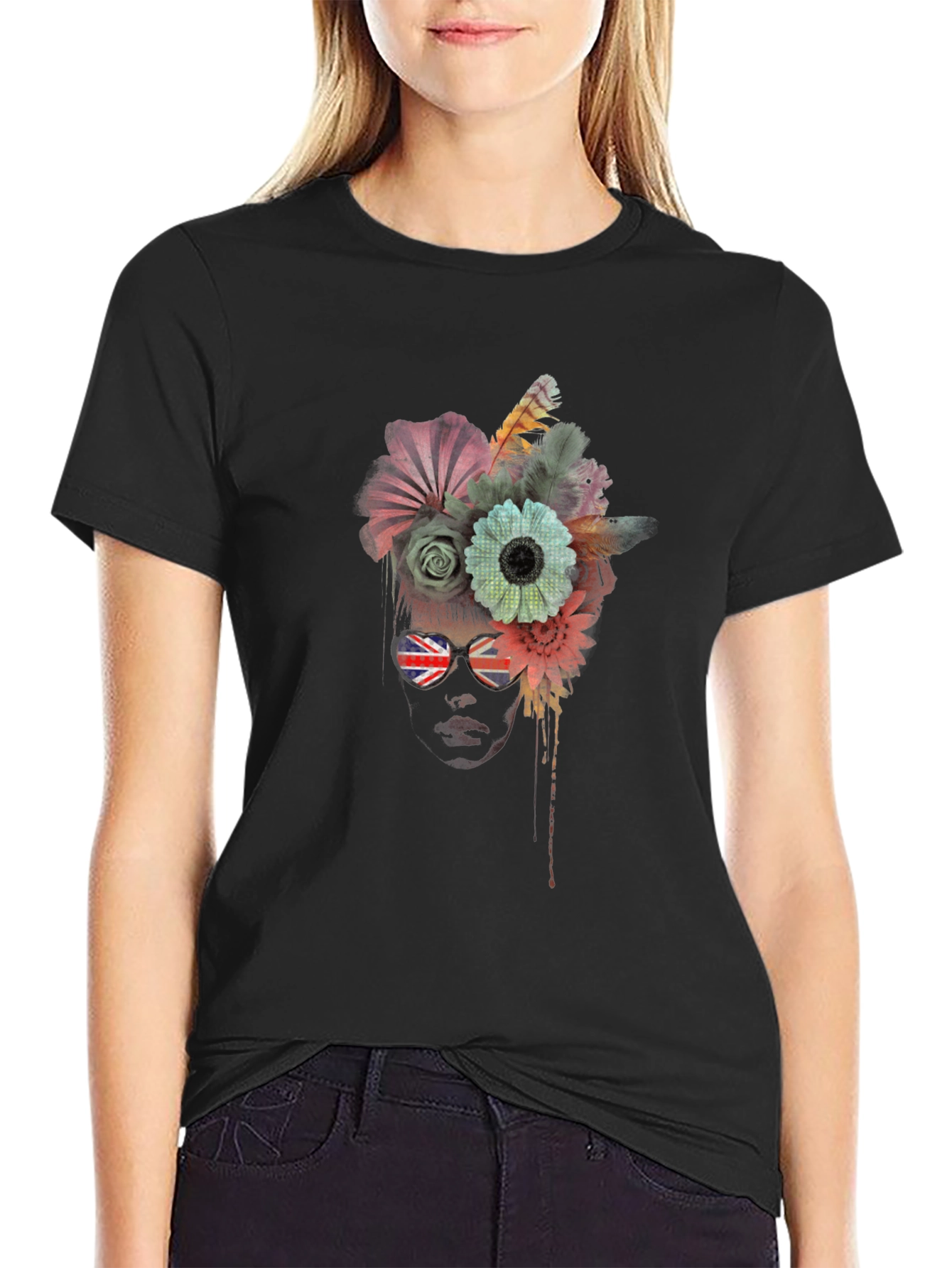 Floral Union Jack Sunglasses T-Shirt