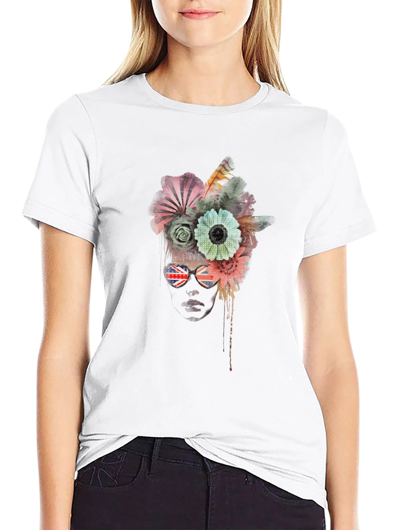 Floral Union Jack Sunglasses T-Shirt