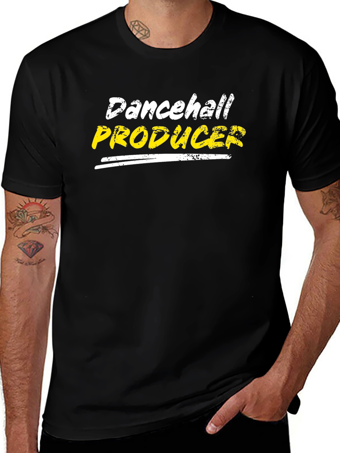 Dancehall Producer Graphic T-Shirt - Black Crew Neck Tee