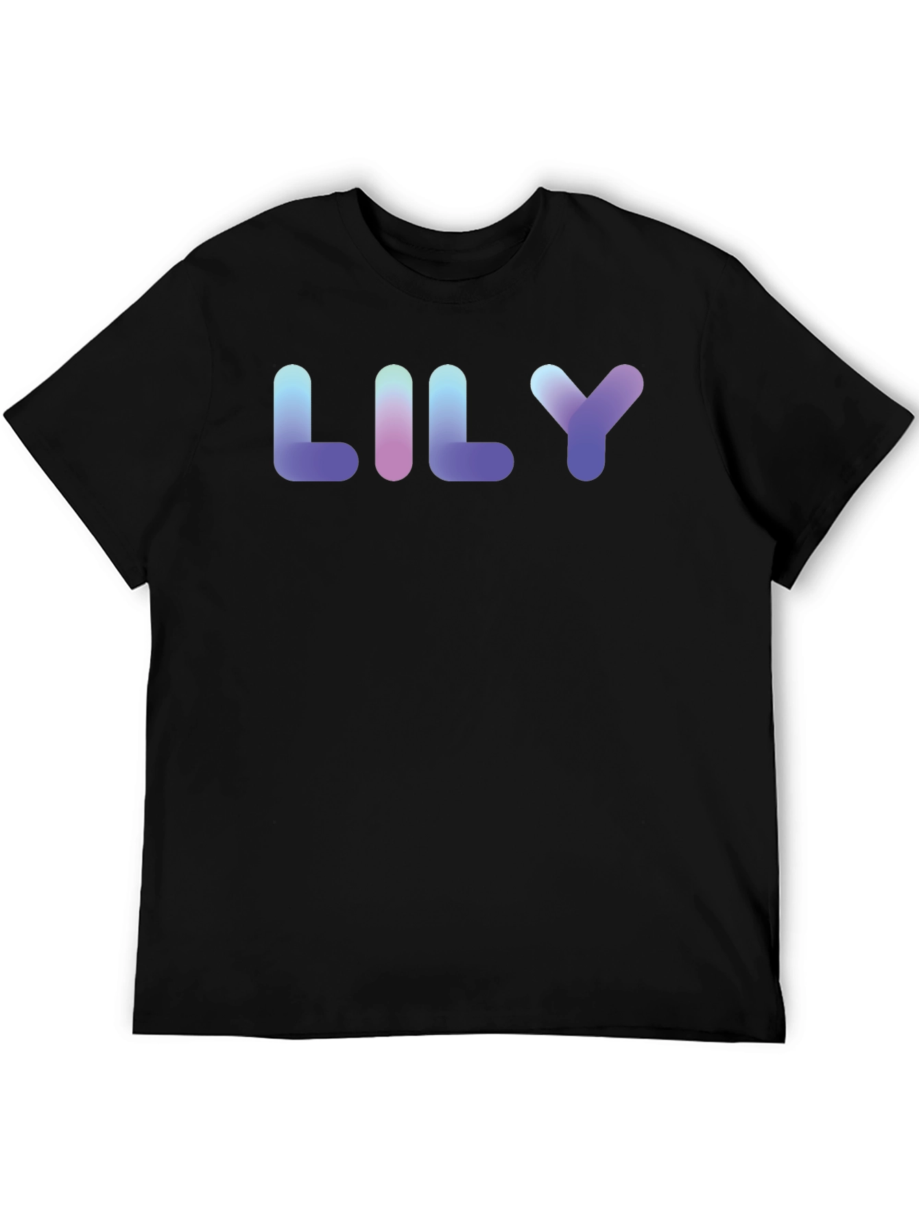 LILY Gradient Text Black T-Shirt